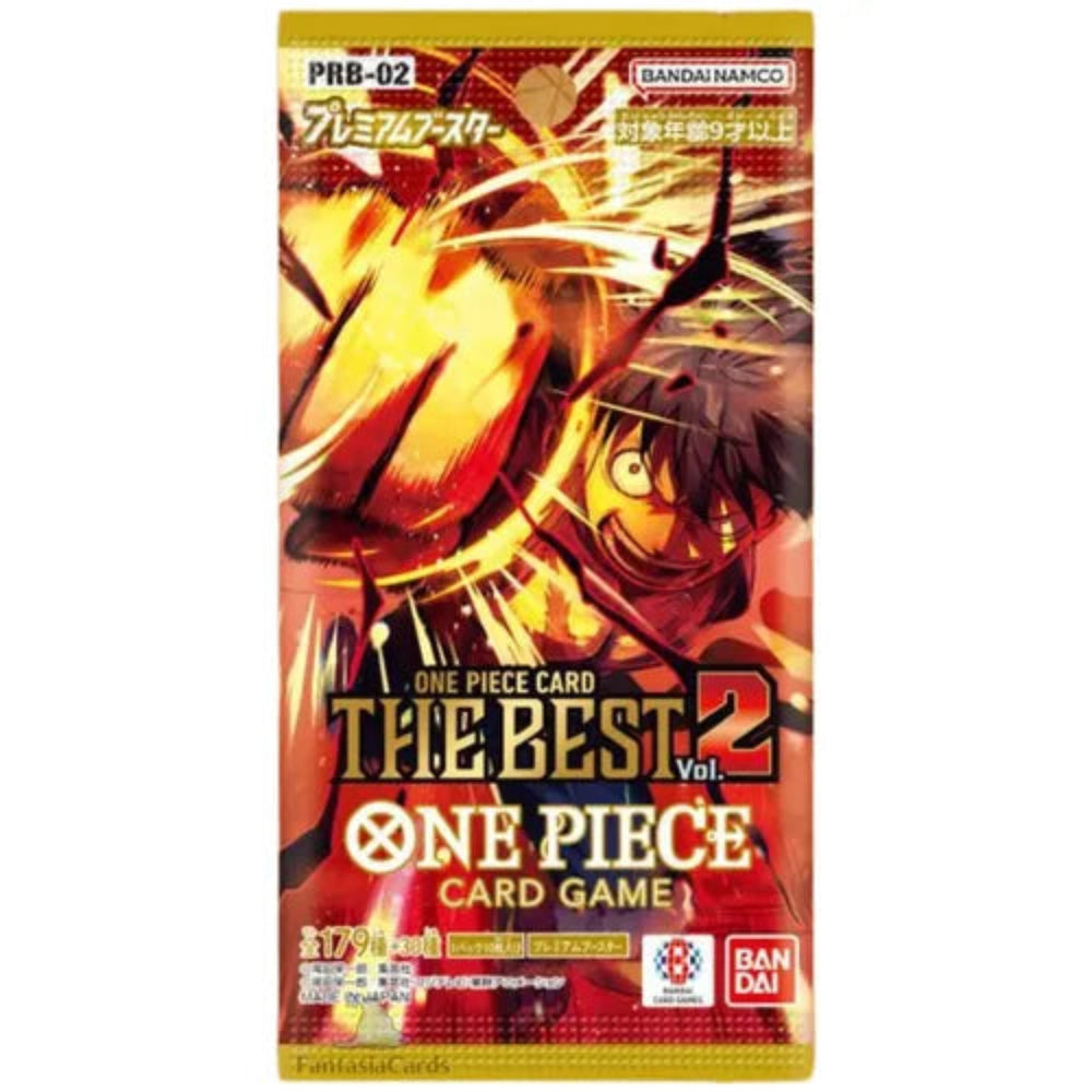 One Piece card game packaging with vibrant colors and character illustration
